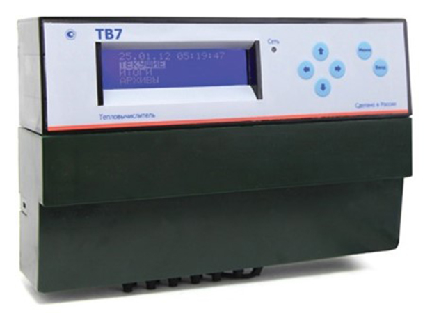 Теплосчетчик для измерения тепловой энергии, массы, температуры и давления в двух закрытых и открытых системах водяного теплоснабжения СТАРОРУСПРИБОР ТСК7-В1 Счетчики воды и тепла